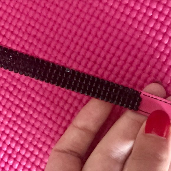 Swarovski Magenta Leather Bracelet +Black Crystals - Picture 2 of 4